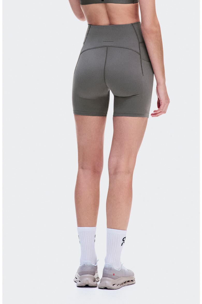 Studio High Waist Pocket Bike Shorts, Alternate, color, EMBER