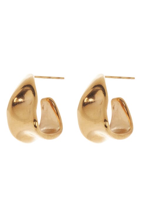 Waterproof Sculpted Huggie Hoop Earrings