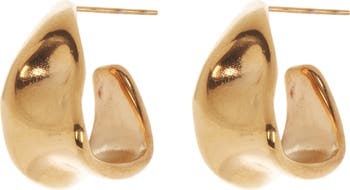 NORDSTROM RACK Waterproof Sculpted Huggie Hoop Earrings