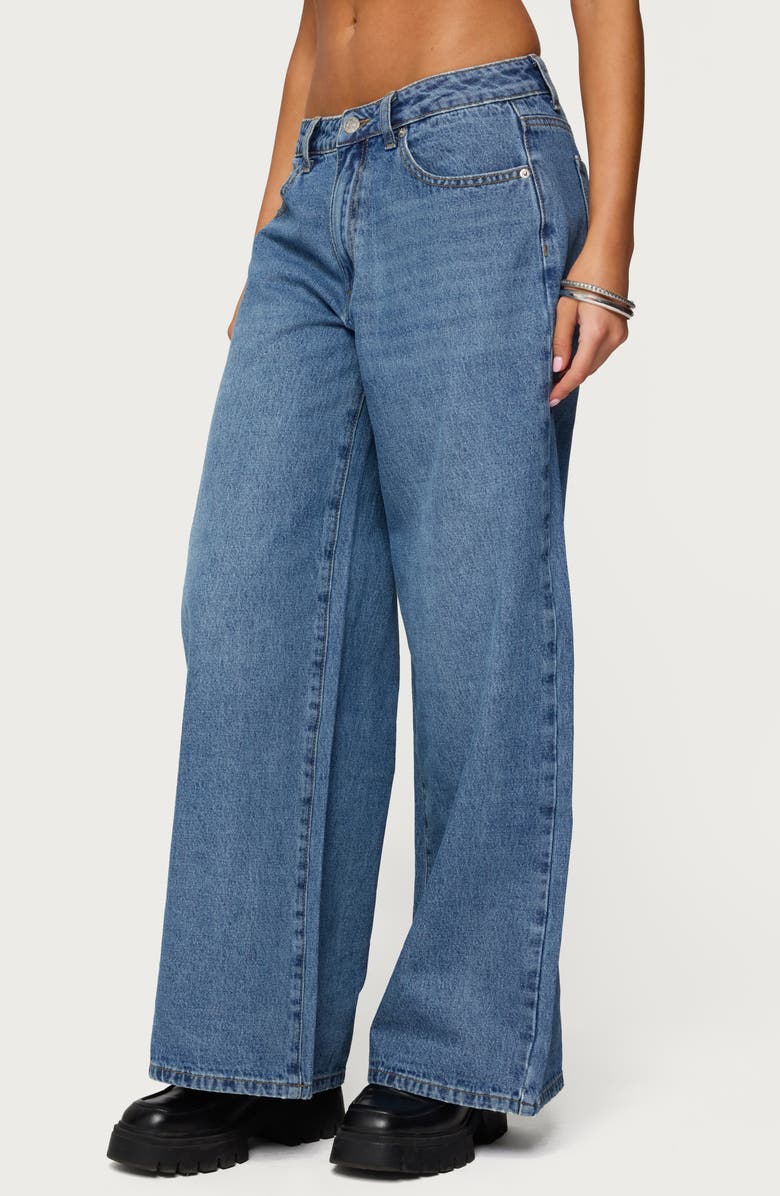 EDIKTED Skye Low Rise Baggy Wide Leg Jeans, Alternate, color, 