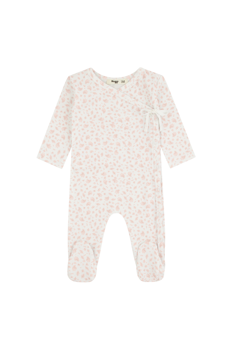 Floral Printed Wrap Footie, Main, color, Pink