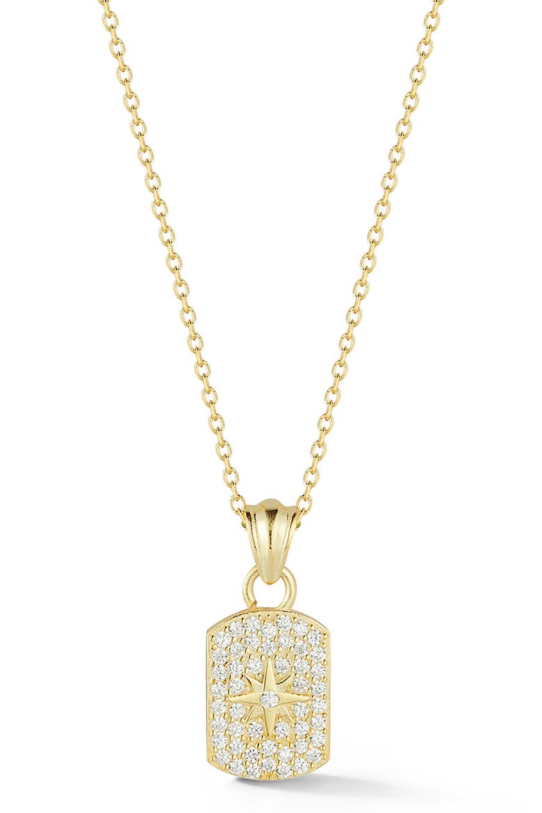 Star Tag Pendant Necklace, Main, color, GOLD