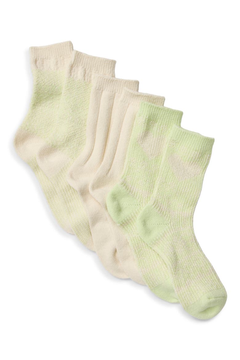 3-Pack Nordic Knit Socks, Main, color, LIME CREAM