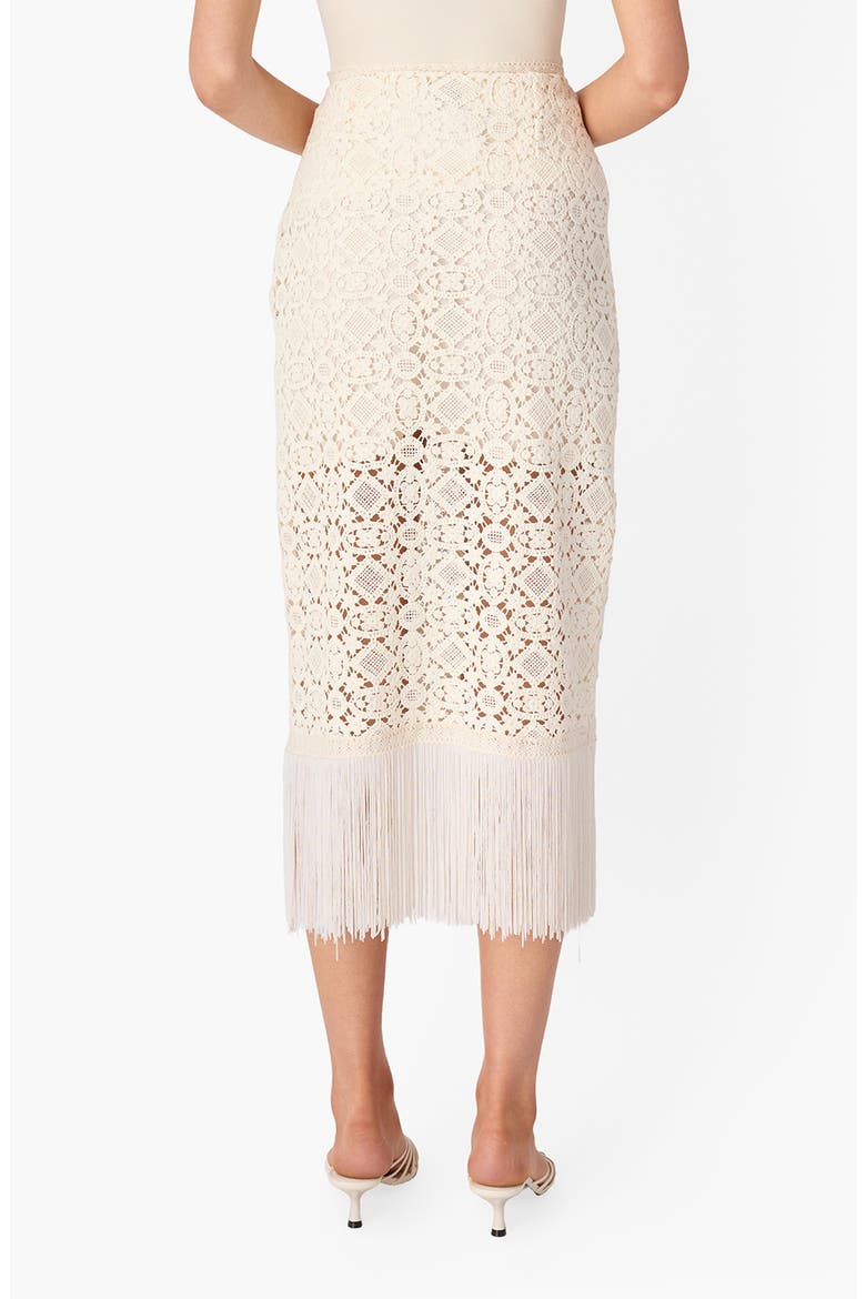 Veezia Fringe Hem Open Stitch Midi Skirt, Alternate, color, CERAMIC