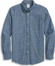 Brooks Brothers Regular Fit Cotton Chambray Button-Down Shirt