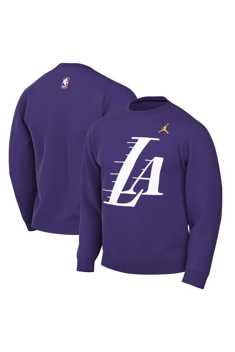 Men's Jordan Brand Purple Los Angeles Lakers Statement Edition Sweatshirt, Main, color, Purple