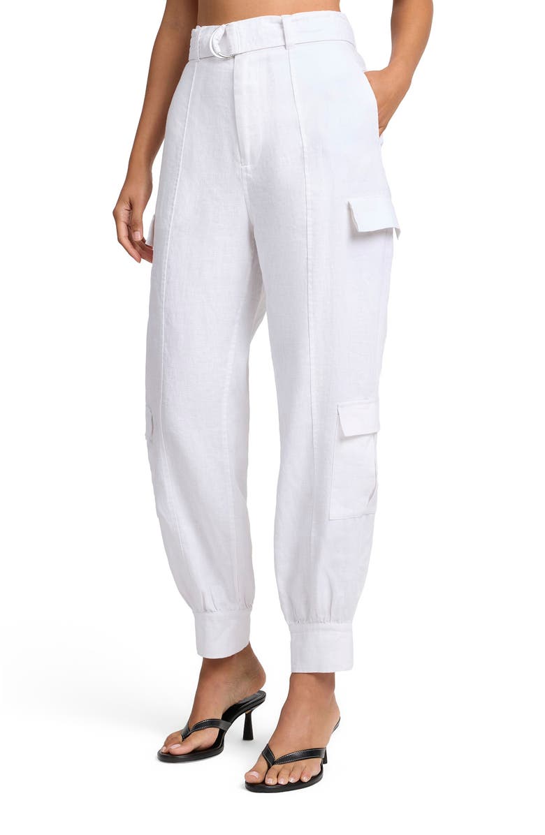 Onia Linen Utility Pant, Alternate, color, White