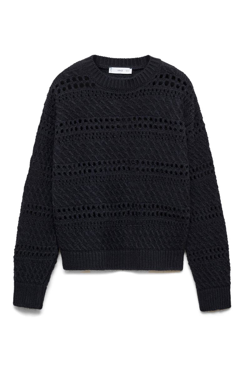 Openwork Sweater, Alternate, color, DARK NAVY