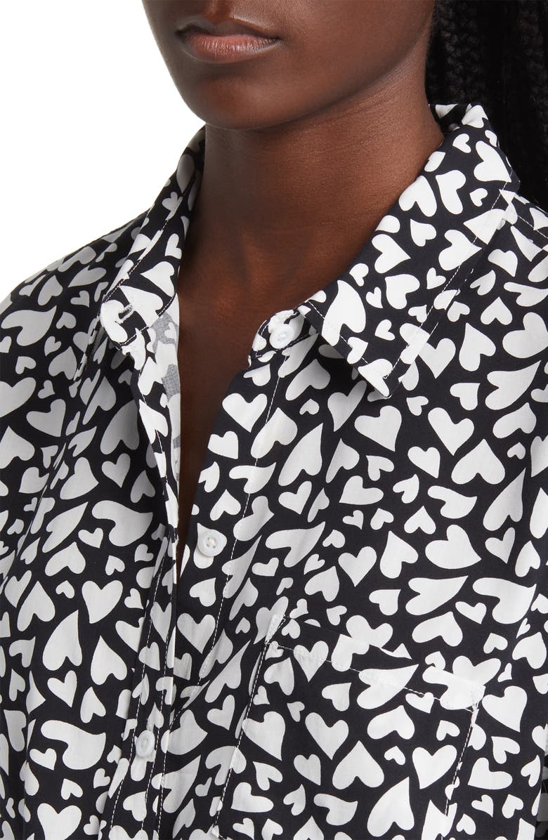 Rails Kathryn Heart Print Button-Up Shirt, Alternate, color, Amore
