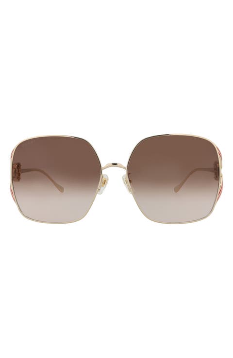 63mm Oversized Metal Frame Sugnlasses