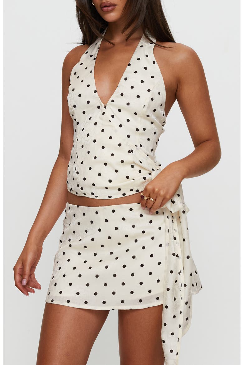 Beffanie Polka Dot Halter Top & Skort Set, Main, color, POLKA DOT