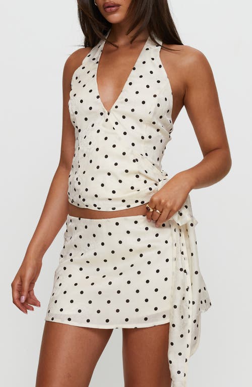 Princess Polly Beffanie Polka Dot Halter Top & Skort Set In White
