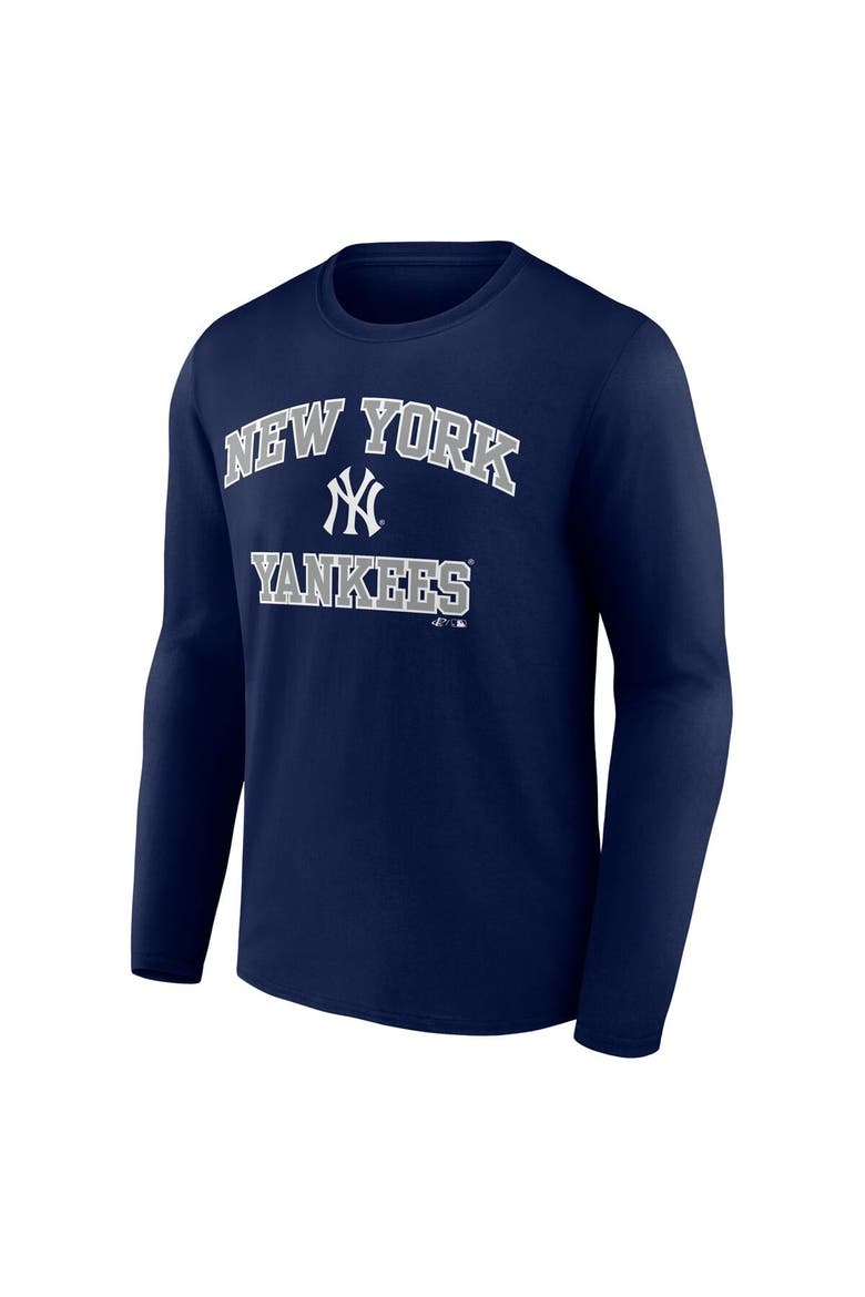Men's Logo Athletic Navy New York Yankees Heart & Soul Long Sleeve T-Shirt, Alternate, color, Navy