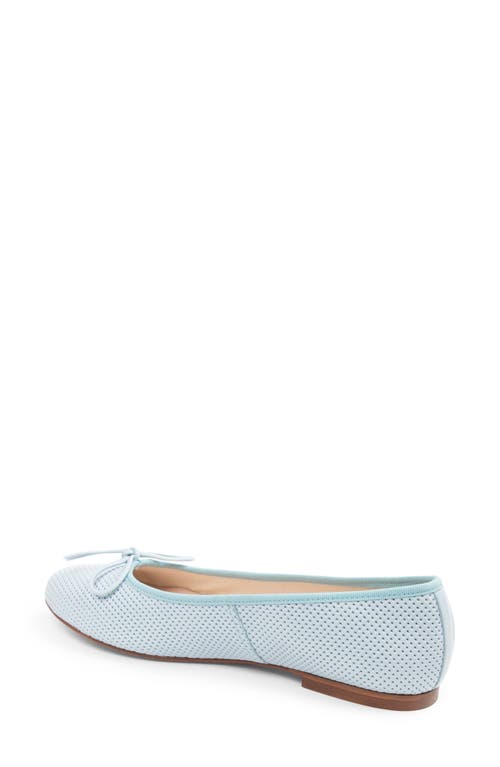 Patricia Green Skim Ballerina Flat In Sky Blue Perforated