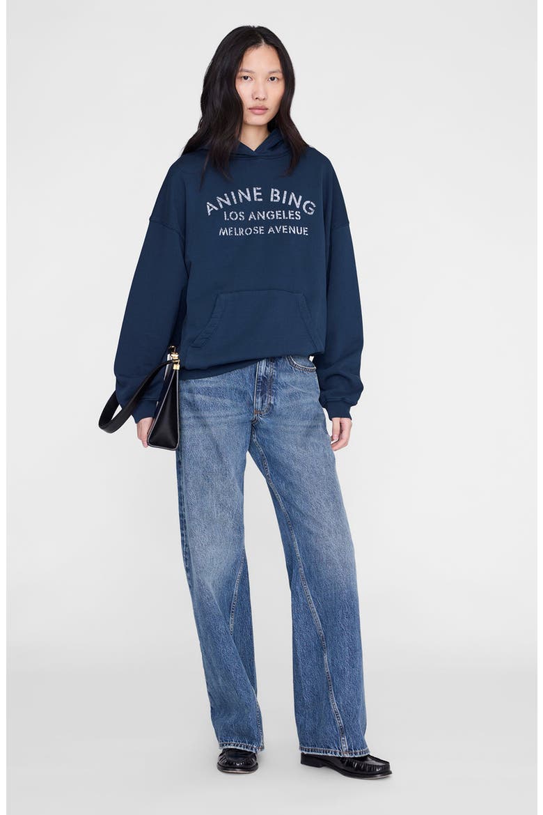 Harvey Melrose Stencil Sweatshirt, Main, color, Navy