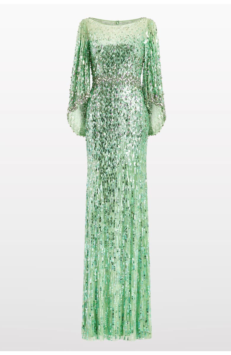 Jenny Packham Ines Sequin-Embellished Dress, Main, color, Eucalyptus