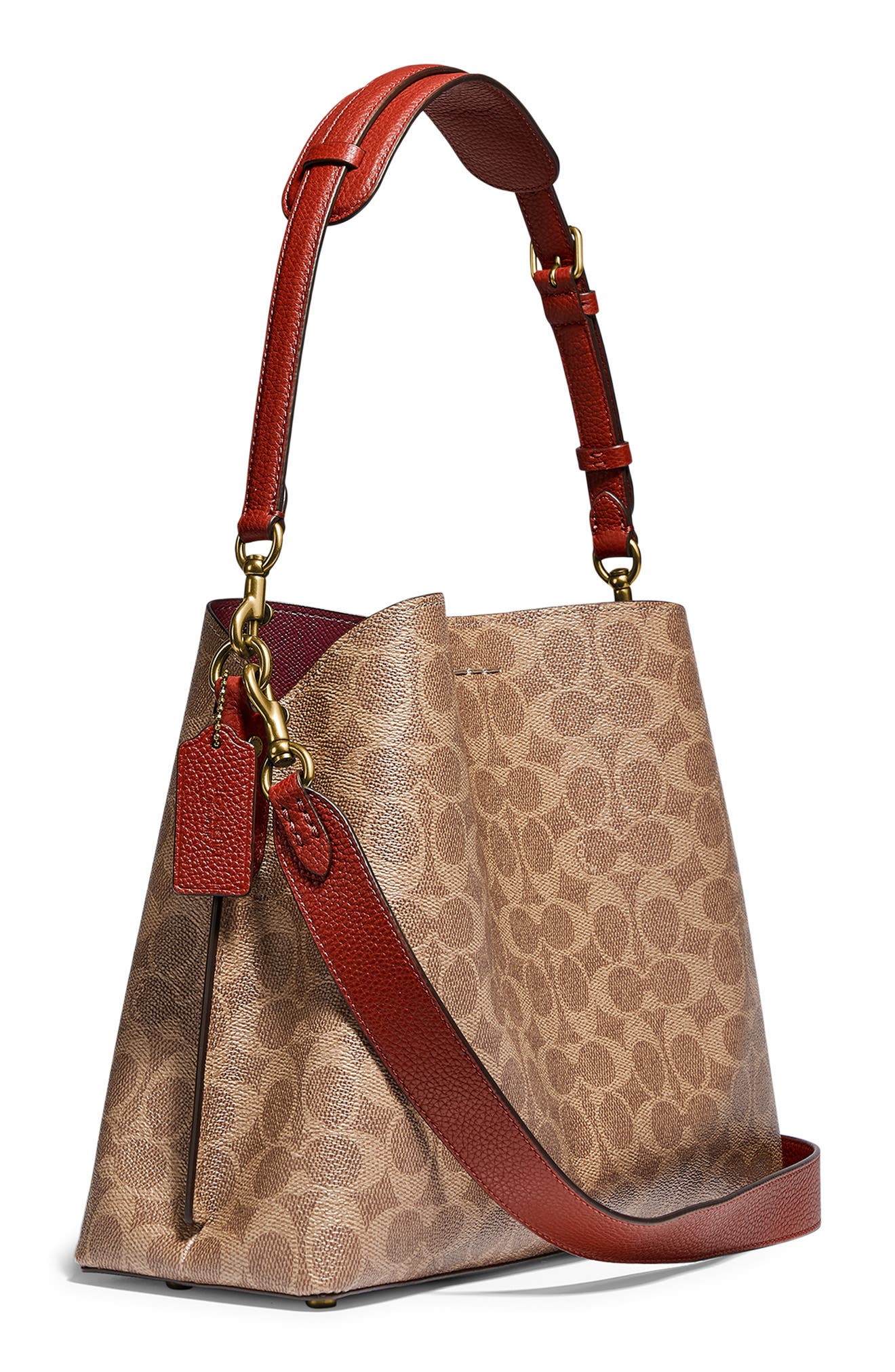 COACH Willow Signature Coated Canvas Shoulder Bag, Alternate, color, 