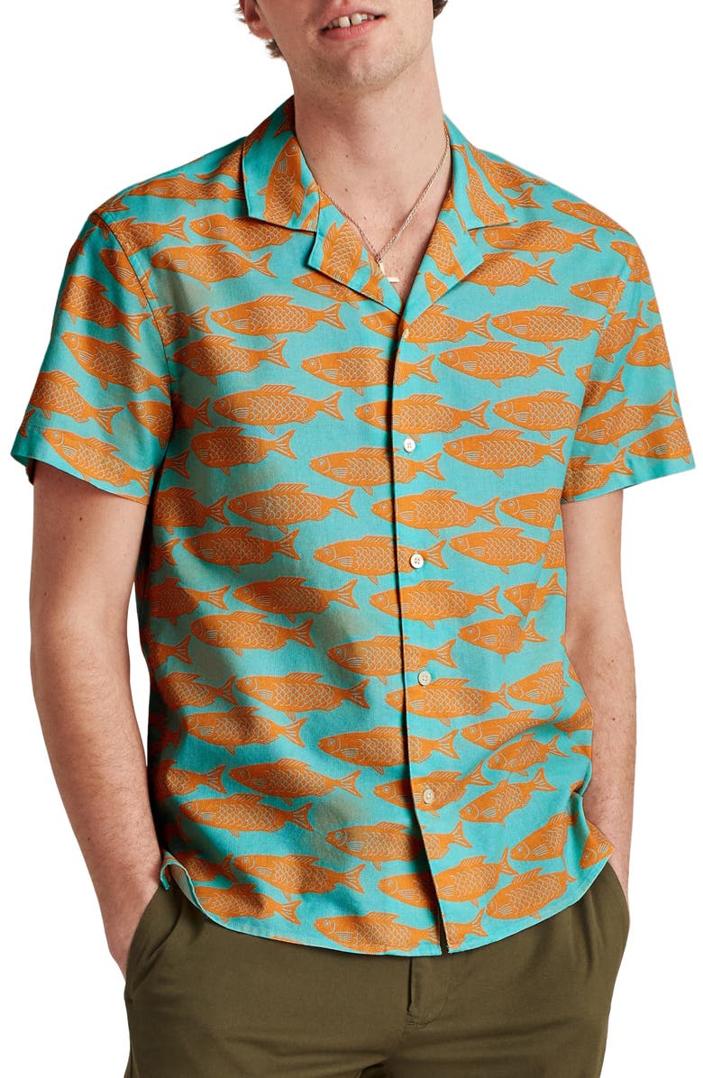 Bonobos Cabana Slim Fit Print Short Sleeve Button-Up Shirt, Main, color,