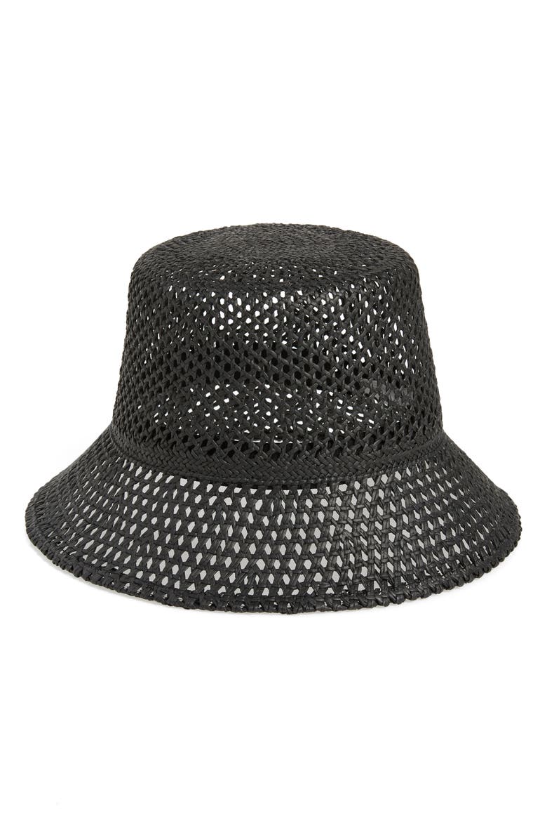 Nordstrom Open Weave Straw Bucket Hat, Main, color, 