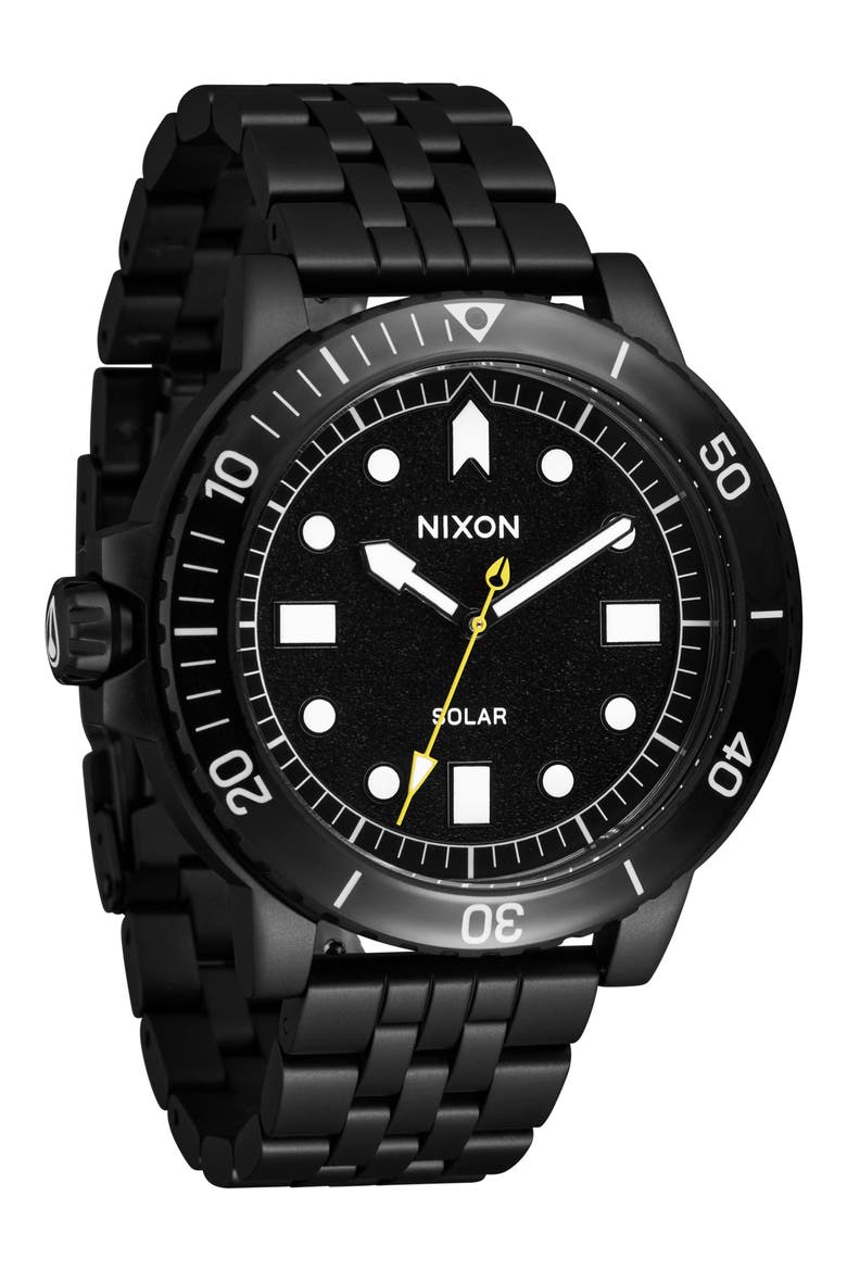 The Stinger Dive Bracelet Watch, 44mm, Alternate, color, ALL MATTE BLACK / BLACK