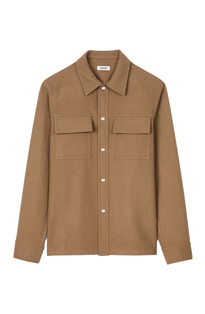 SANDRO Wool overshirt, Alternate, color, 