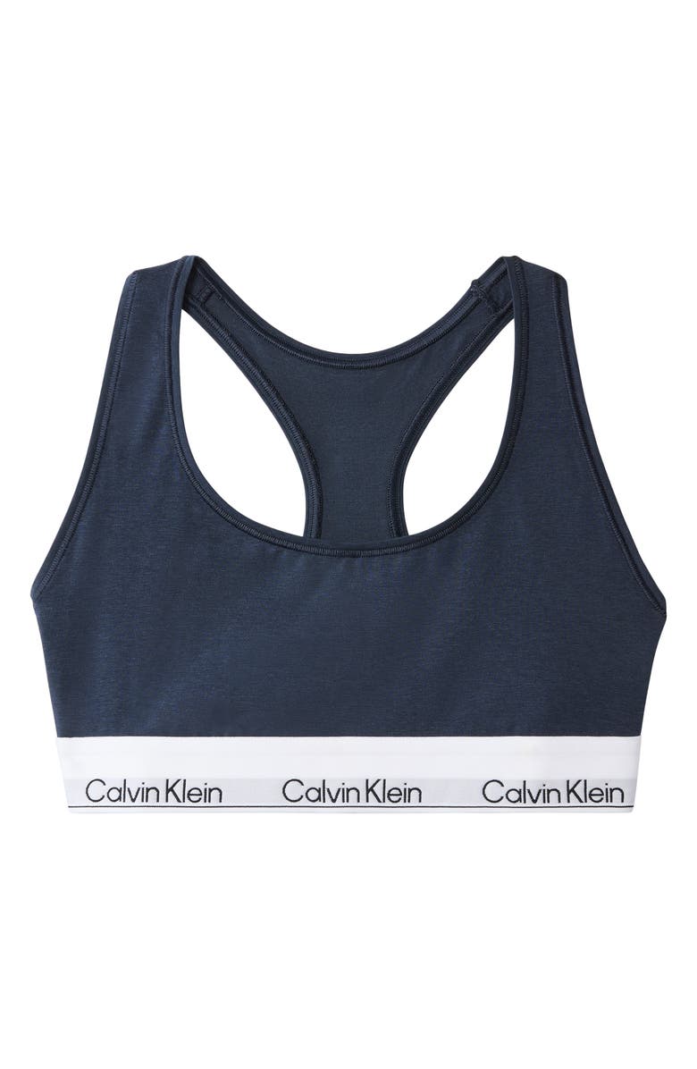 Calvin Klein Lightly Lined Racerback Bralette, Alternate, color, Speakeasy
