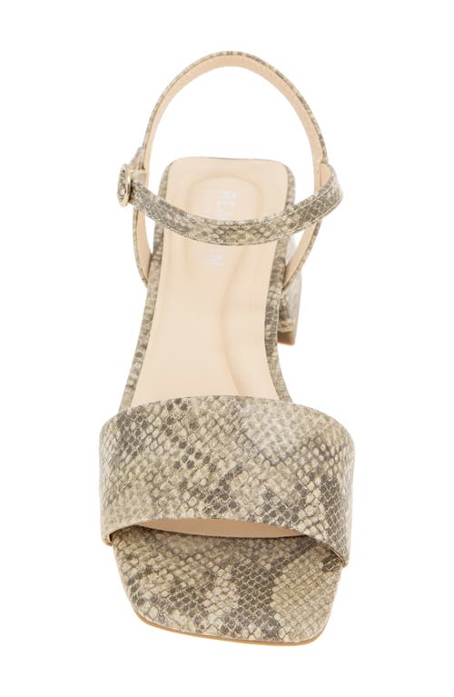 Reaction Kenneth Cole Buena Block Heel Sandal In Light Taupe Multi