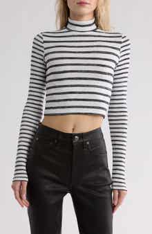 rag & bone Stripe Turtleneck Long Sleeve Top