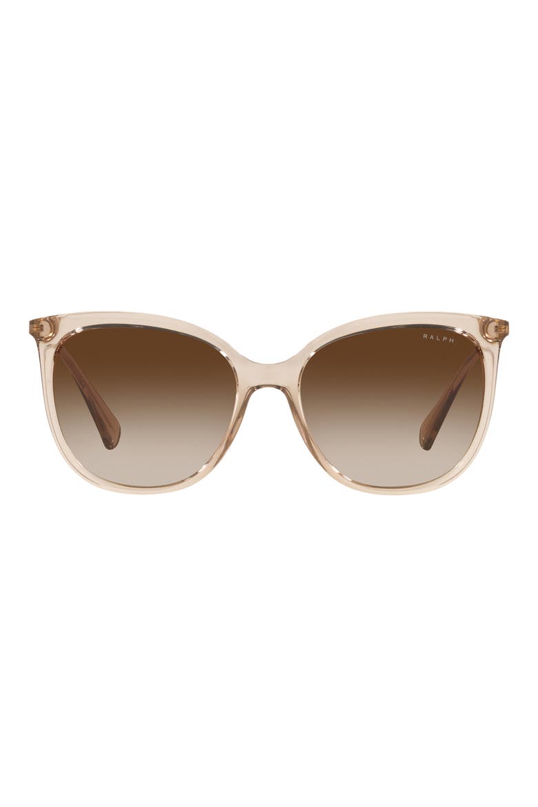 56mm Gradient Butterfly Sunglasses, Main, color, TRANSPARENT BROWN / BROWN