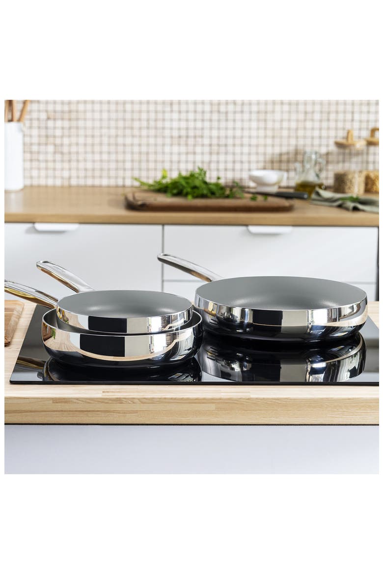Belly Tri-Ply Stainless Steel Skillet, Alternate, color, STELLAR