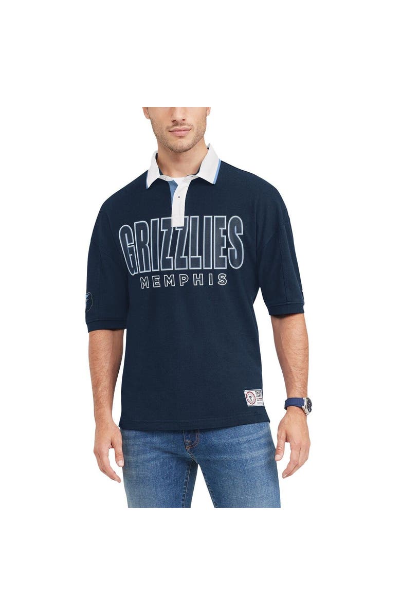 TOMMY JEANS Men's Tommy Jeans Navy Memphis Grizzlies Stanley Pique Polo, Main, color, Navy