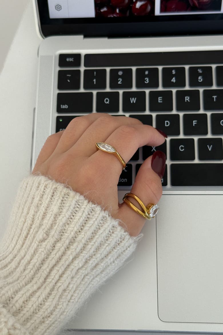 Marquise Sleek Ring, Alternate, color, Gold