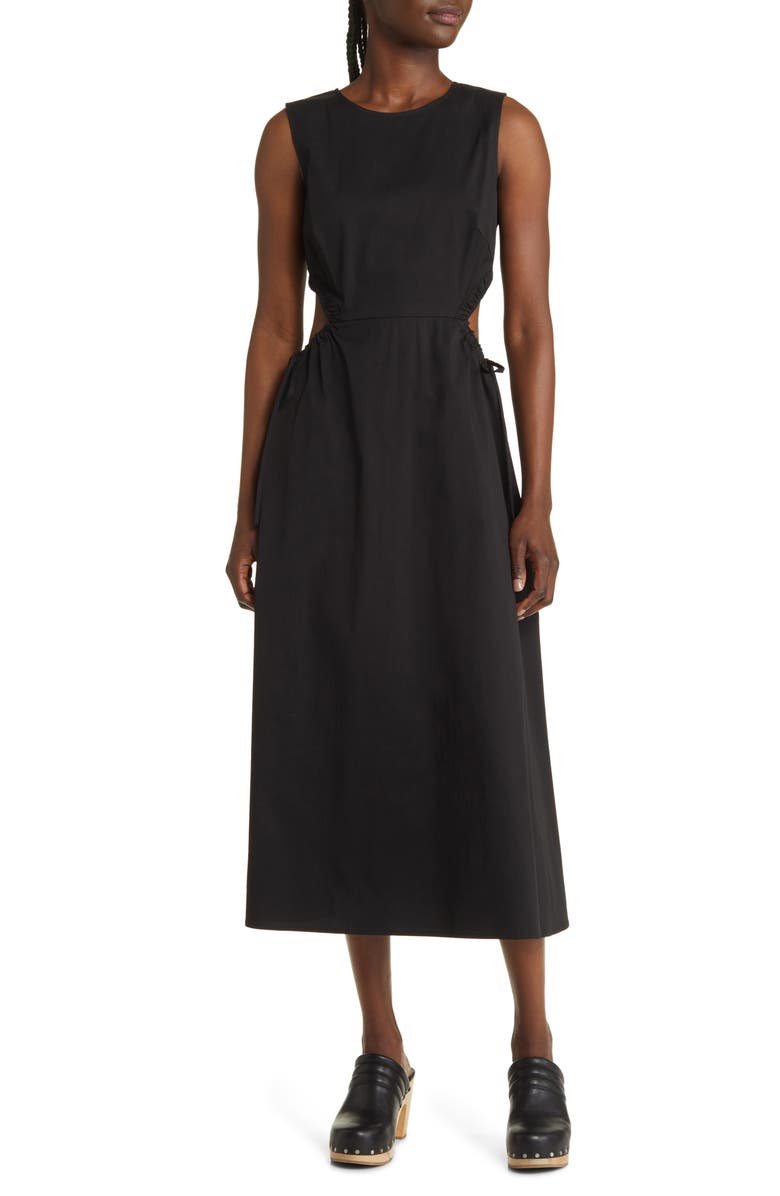 MOON RIVER Cutout Cotton Blend Midi Dress, Main, color,