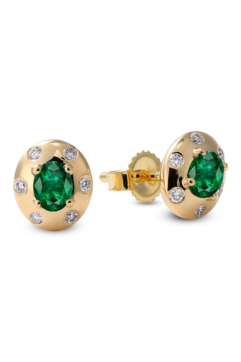 Aurum Petite Oval Stud Earrings, Main, color, EMERALD