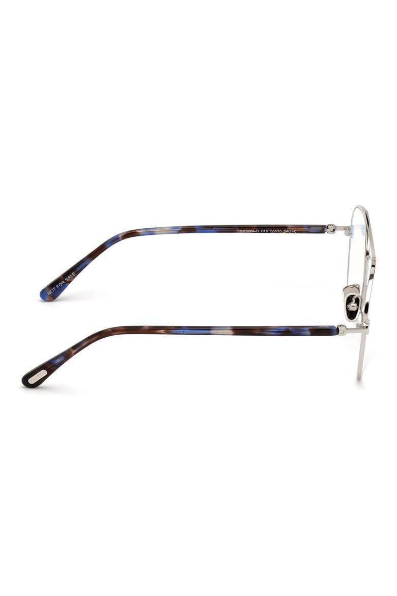 55mm Blue Light Blocking Glasses, Alternate, color, SHINY PALLADIUM/ BLUE HAVANA