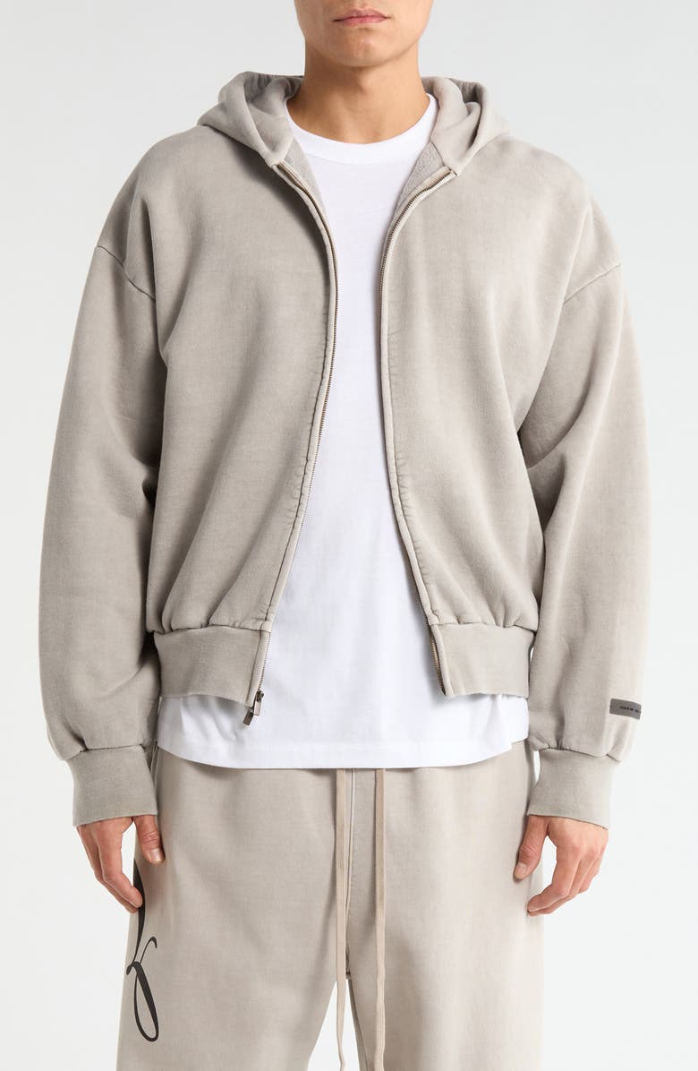 Fear of God Essentials Classic Zip Hoodie, Main, color, Smoke Grey