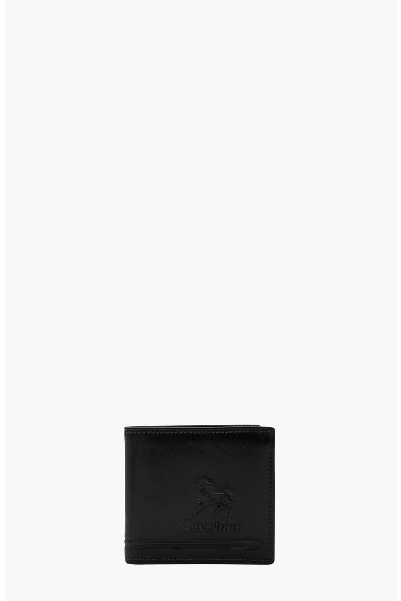 Gentleman Trifold Slim Leather Wallet 554, Main, color, Black
