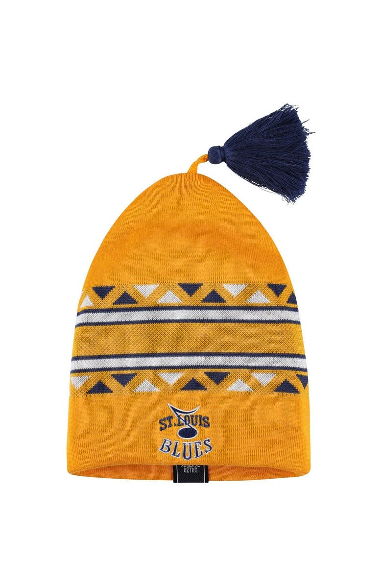 adidas Men's adidas Gold St. Louis Blues Reverse Retro Knit Beanie with Tassel, Main, color, Gold