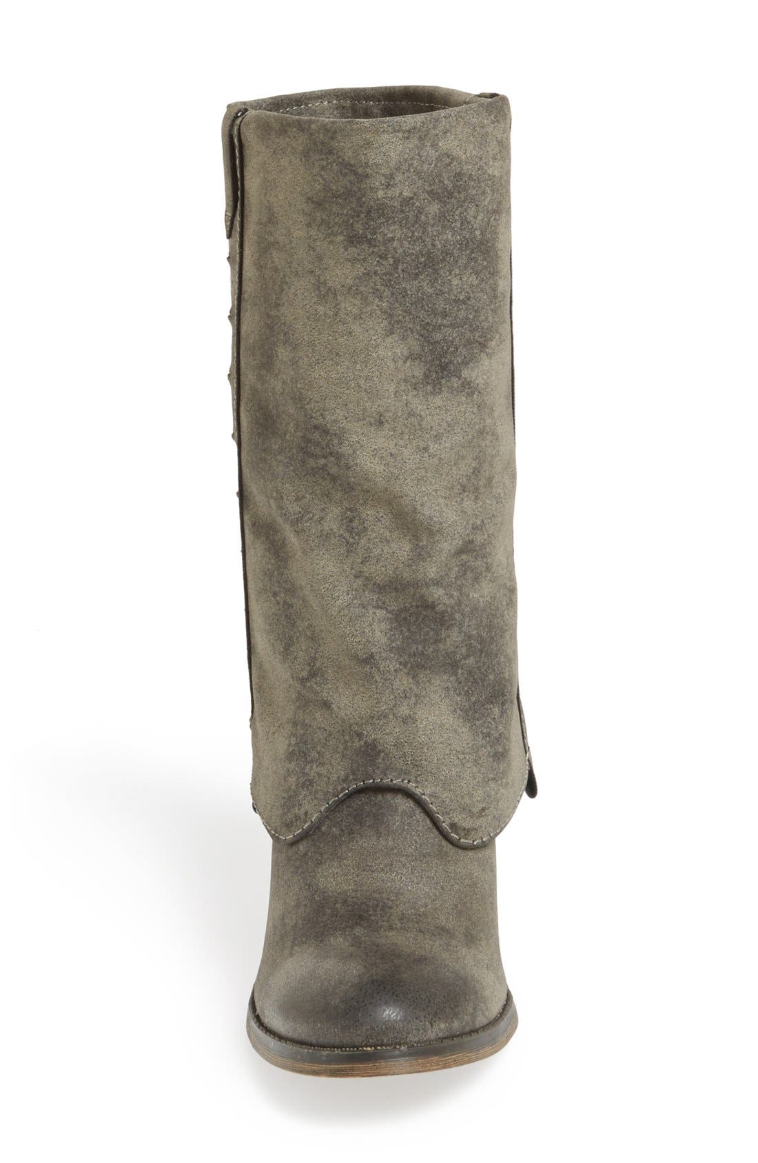 'Jeri' Cuffed Western Boot, Alternate, color, BLACK