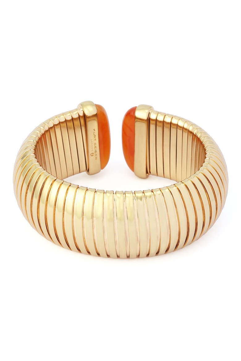 Large Metal Stretch Cuff Bracelet, Alternate, color, GOLD