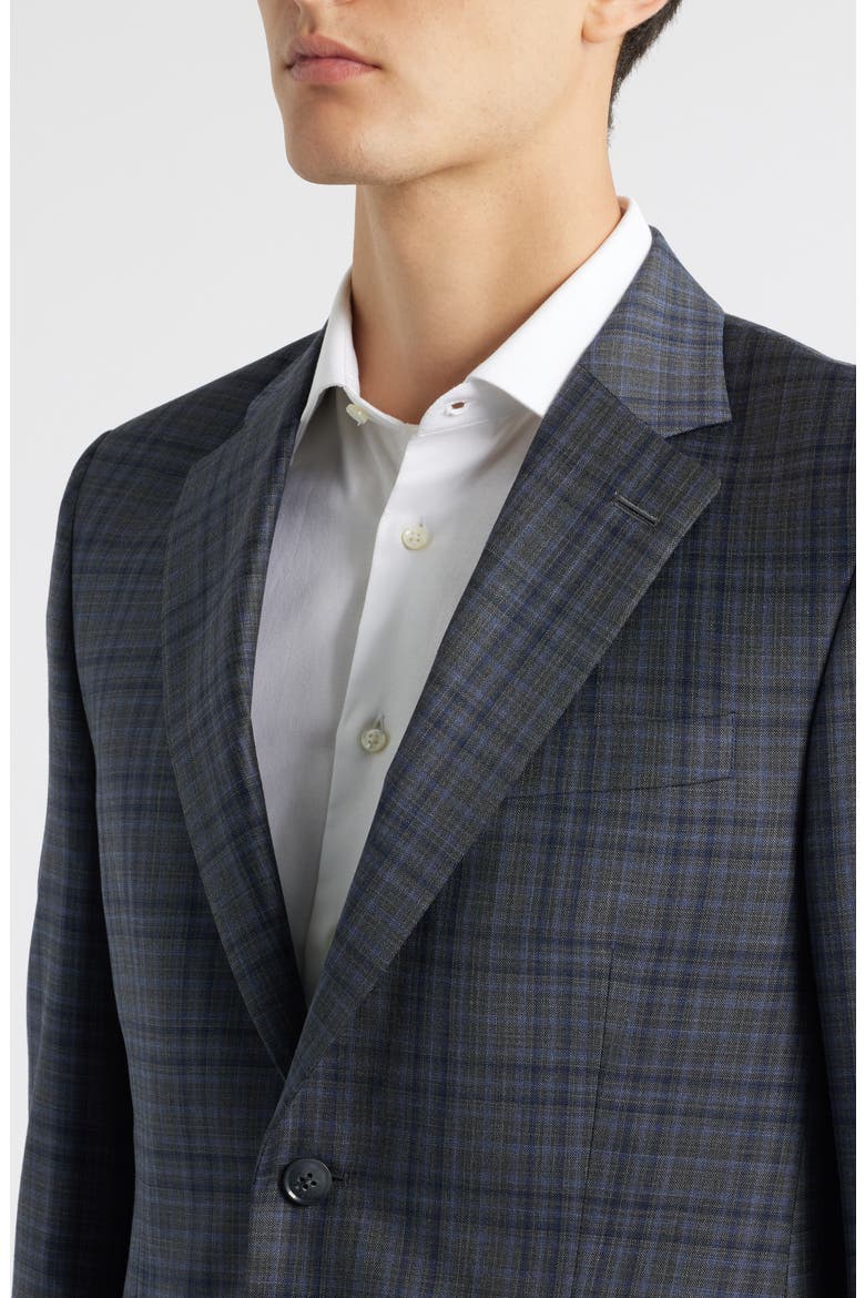 Flynn Classic Fit Grey Plaid Wool Sport Coat, Alternate, color, CHARCOAL