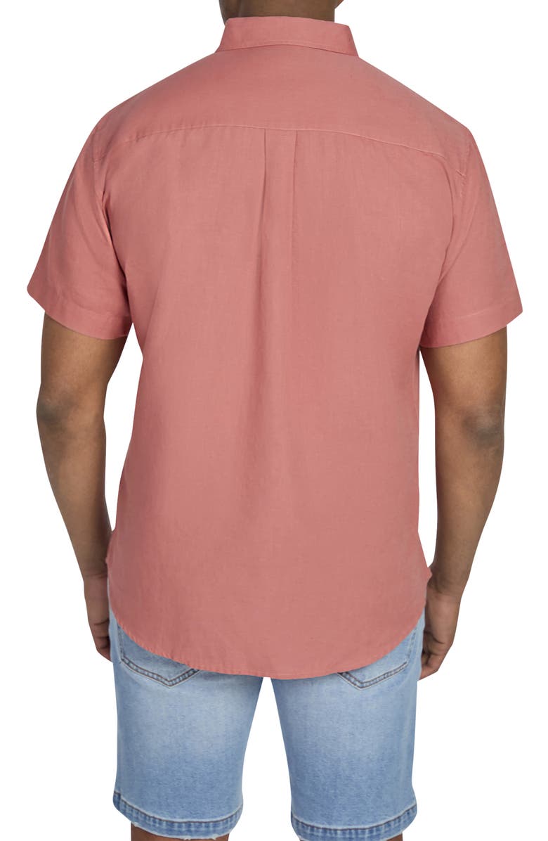 Johnny Bigg Fresno Short Sleeve Linen & Cotton Button-Down Shirt, Alternate, color,