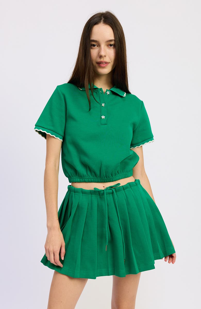 JACQUIE THE LABEL Sonnet Crop Cotton Blend Polo, Alternate, color, 