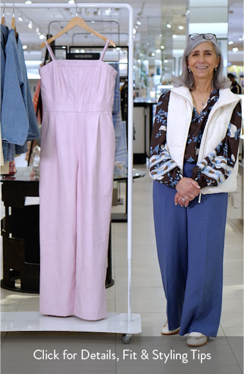 Wide Leg Faux Leather Jumpsuit, sales video thumbnail