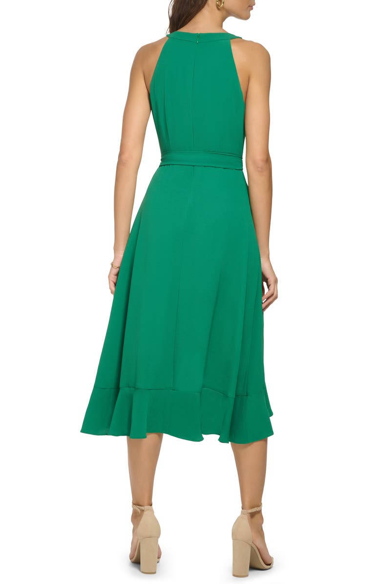 Kensie Ruffle Trim Faux Wrap Dress, Alternate, color, 