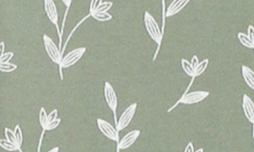 L'ovedbaby Print Organic Cotton Two-way Zip Footie In Seafoam Bloom