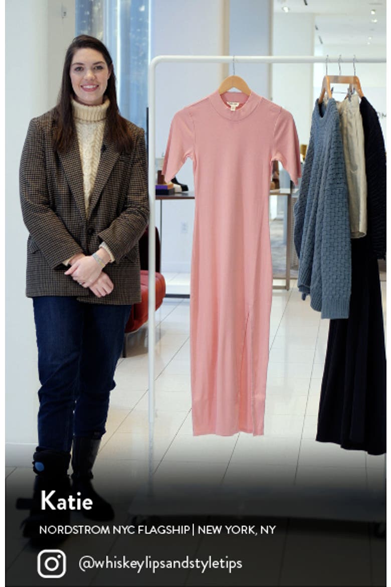 Mock Neck Rib Midi Dress video