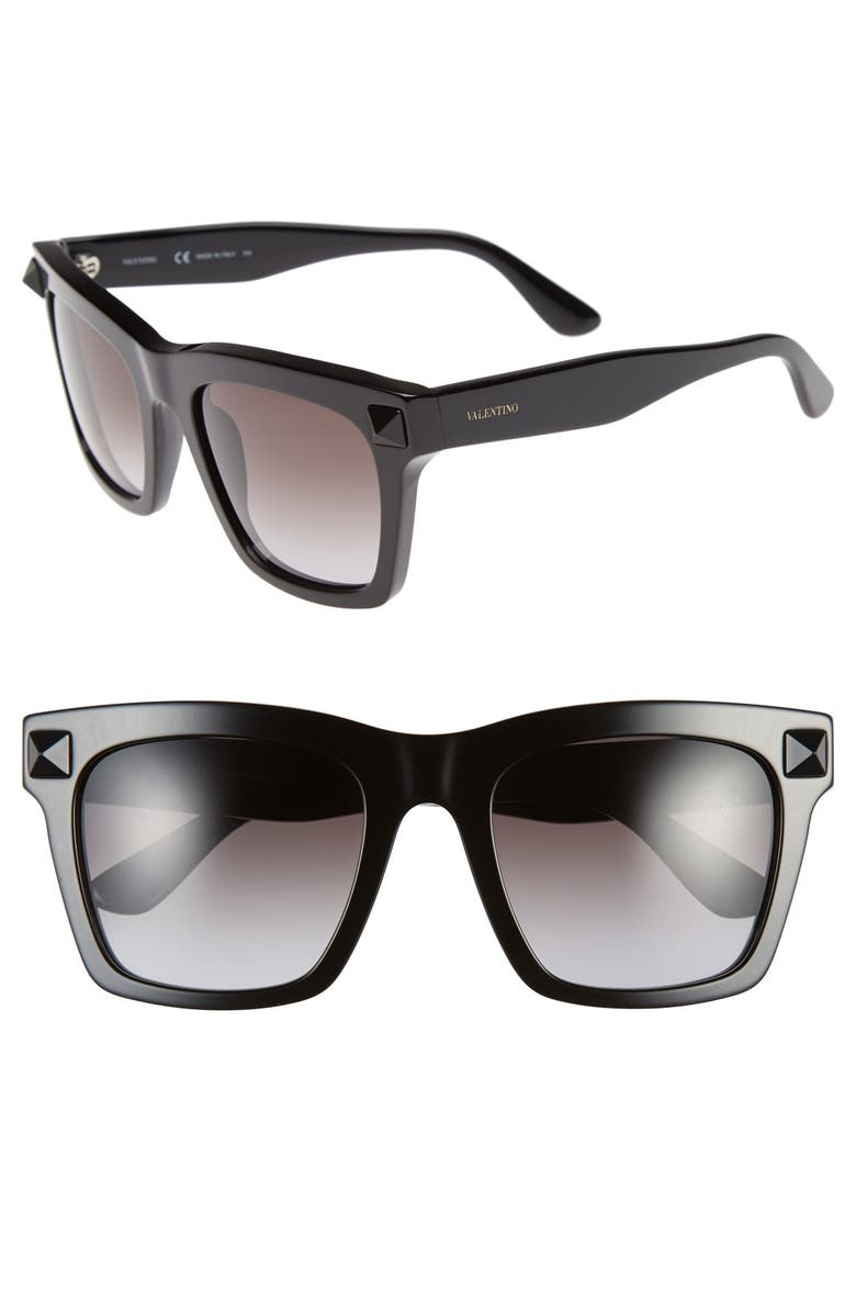 Valentino 'Rockstud' 54mm Sunglasses, Main, color, 
