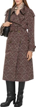 Burberry Long Baroque Viscose Blend Fitzrovia Trench Coat