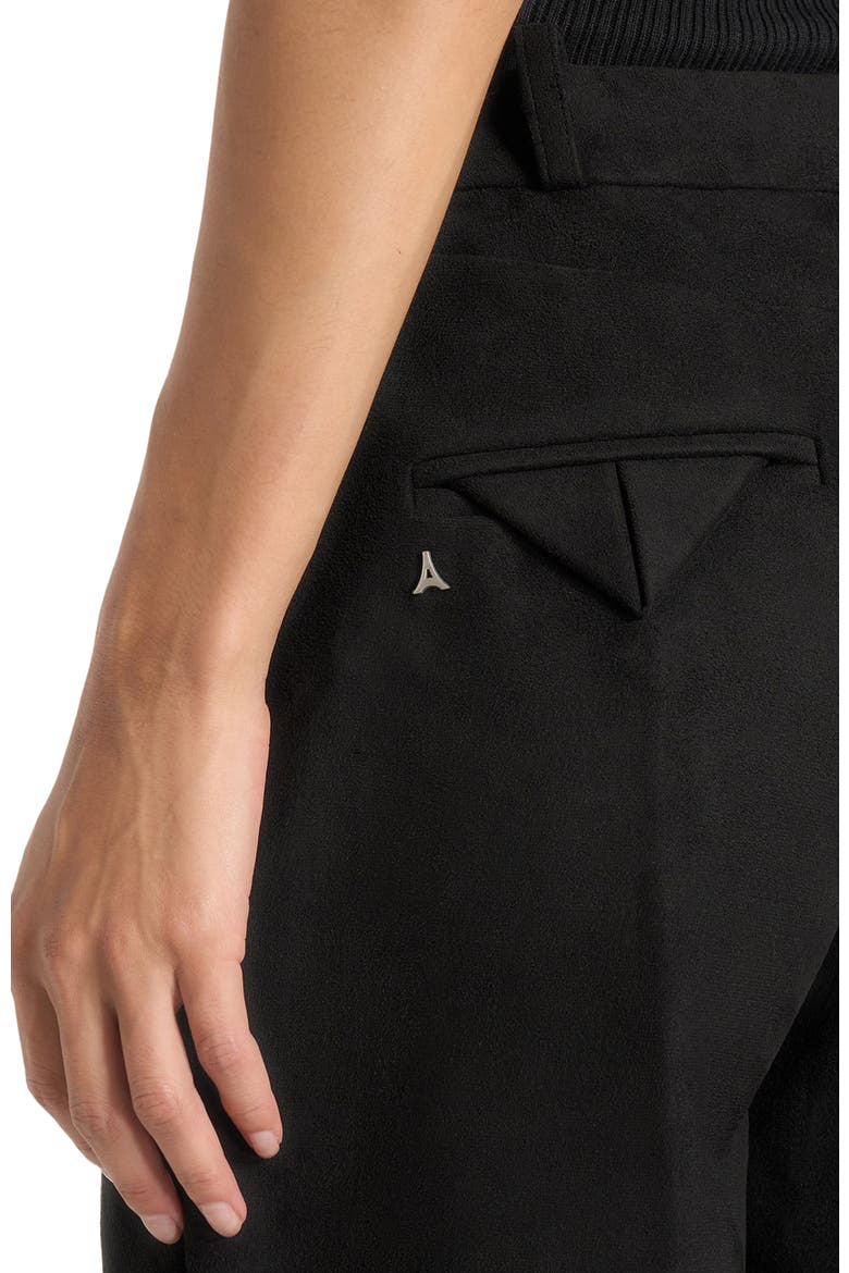 Solene Suede Wide Leg Pleated Trousers, Alternate, color, Black